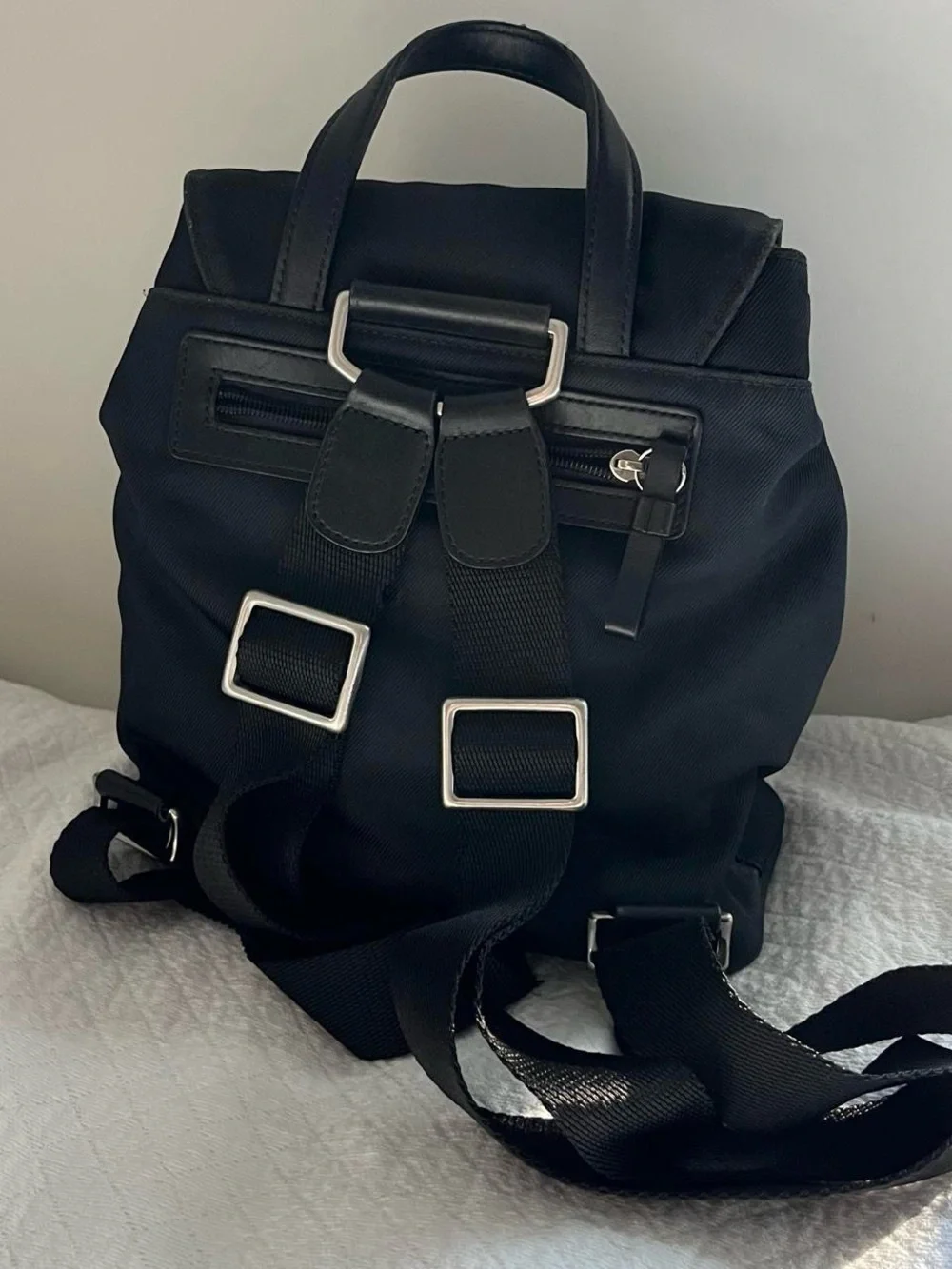 Vintage Y2K Black Coach Nylon & Leather Trim backpack